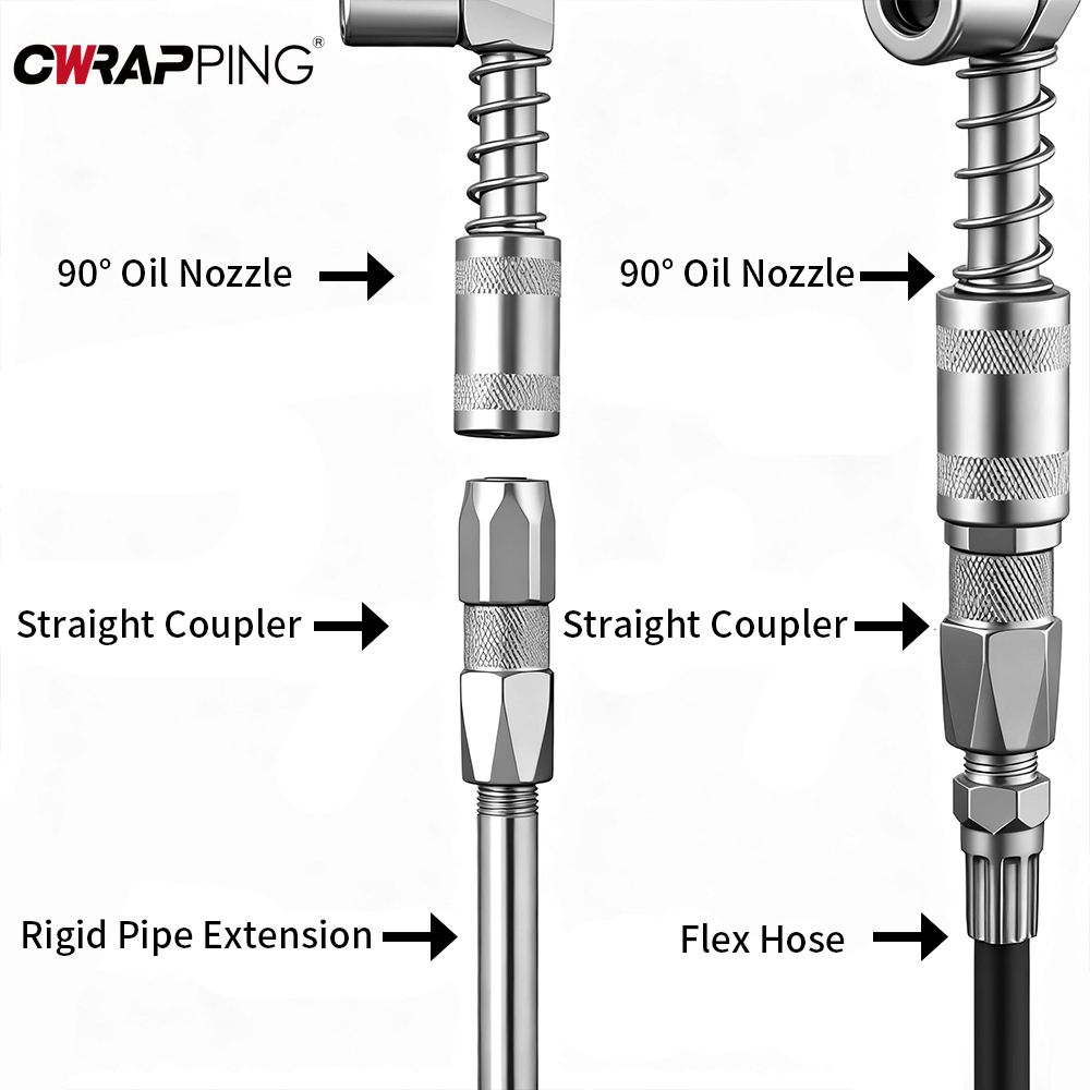 Car Workshop Tools And Equipment - Grease Gun Adapter 90 Degree Coupler