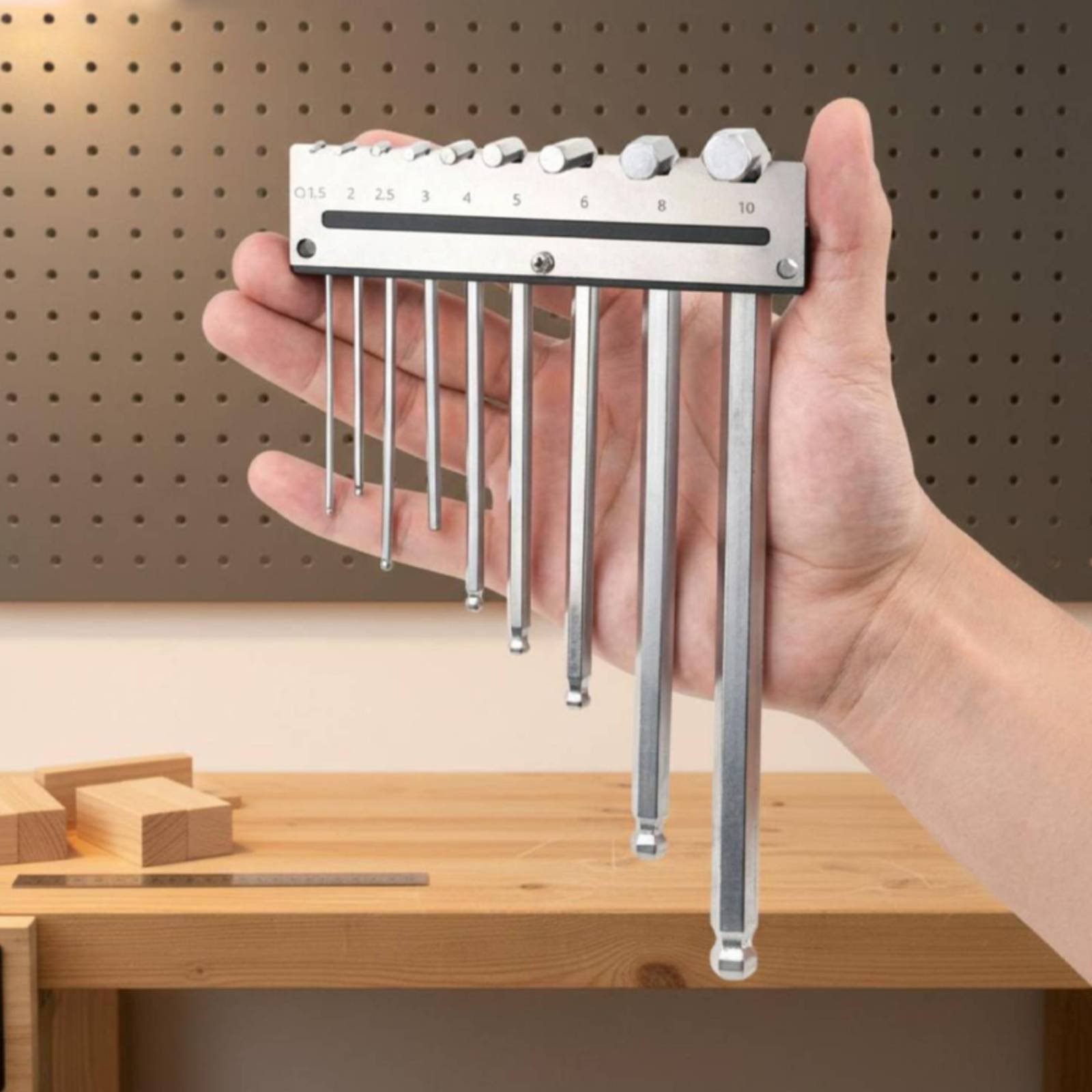 Workshop Tools Organizer - Wall Mounted Hex Key Holder Metal
